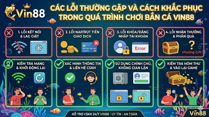 Các Lỗi Thường Gặp Và Cách Khắc Phục Trong Quá Trình Chơi Bắn cá Vin88